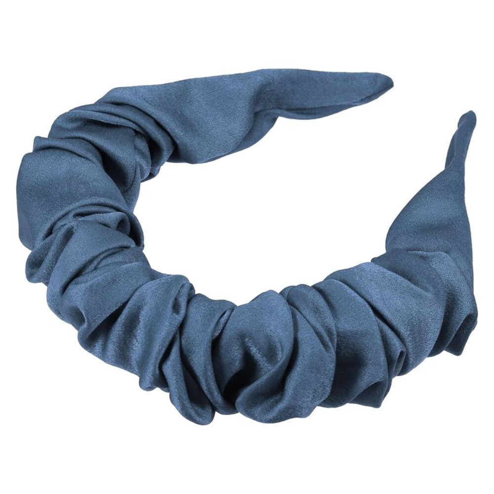 Solid Color Pleated Headband Hairband Hair Hoop Blue